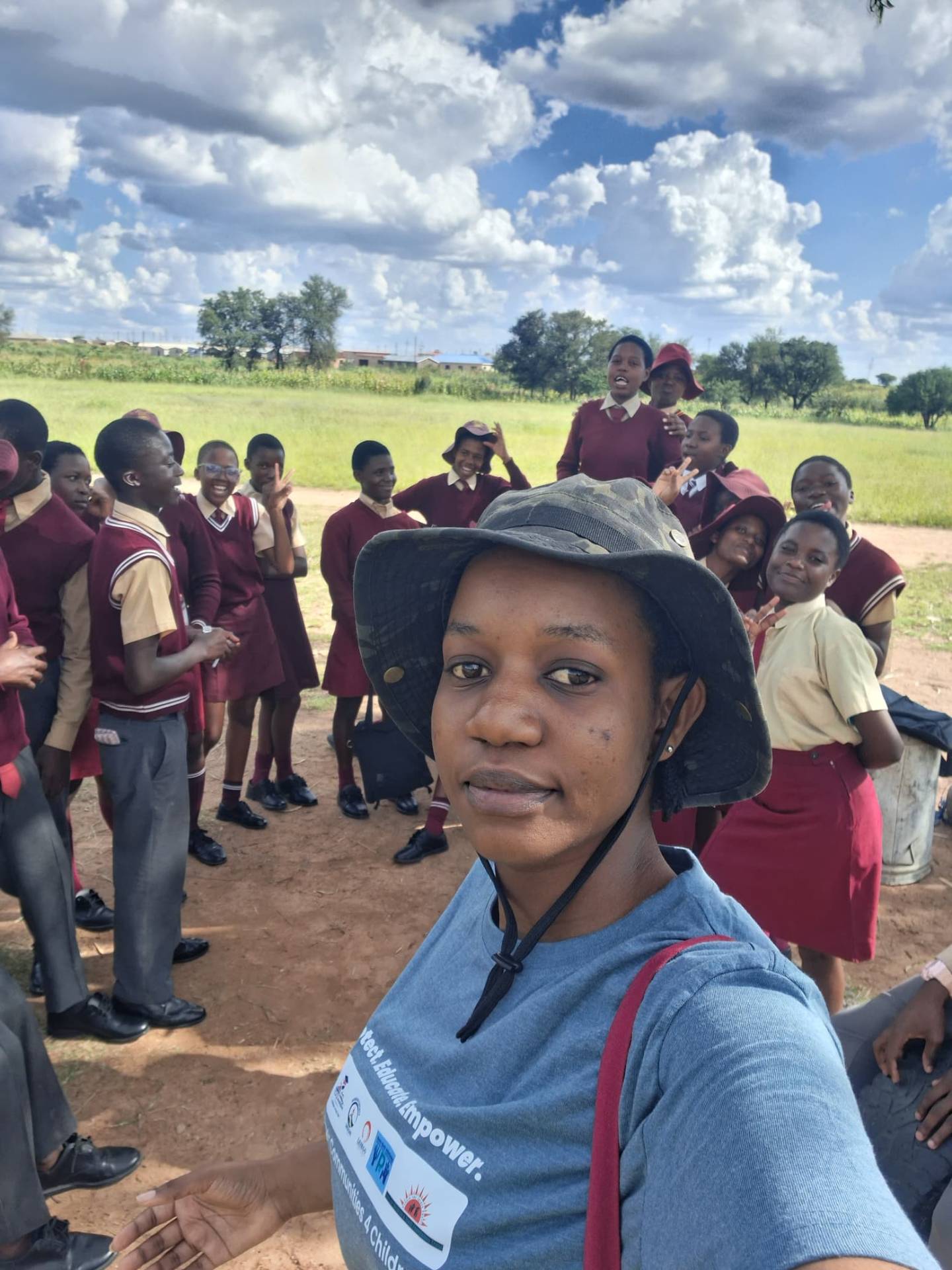 Outreach group photo with school students
